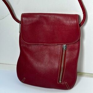 Tignanello womens red leather crossbody handbags